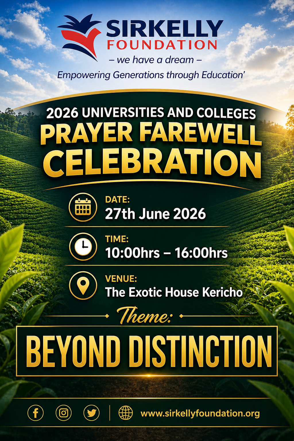 The 2026 Universities and Colleges Prayer Farewell Celebration
